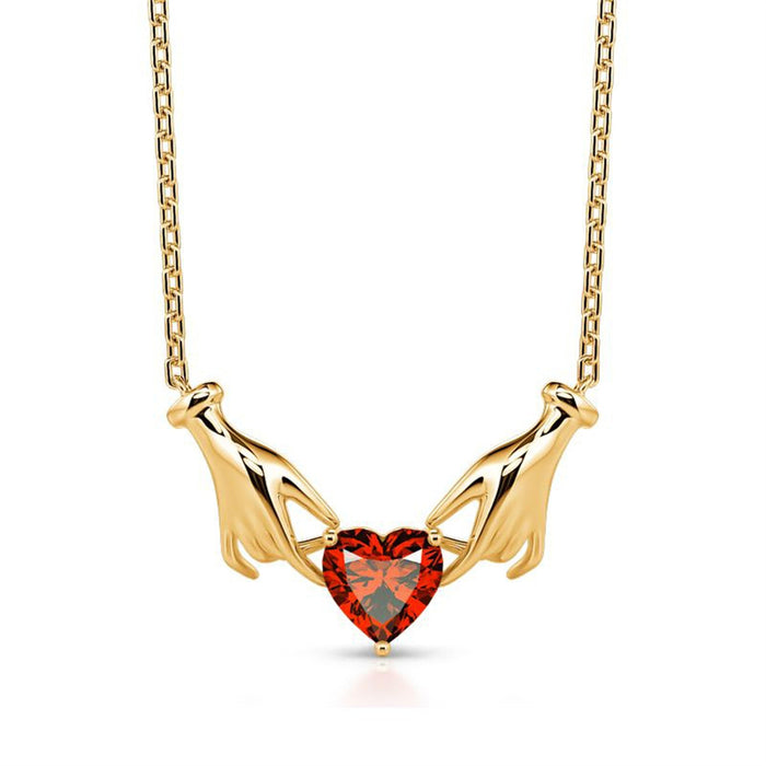 Fashion Red Gemstone Ladies Necklace Pendant