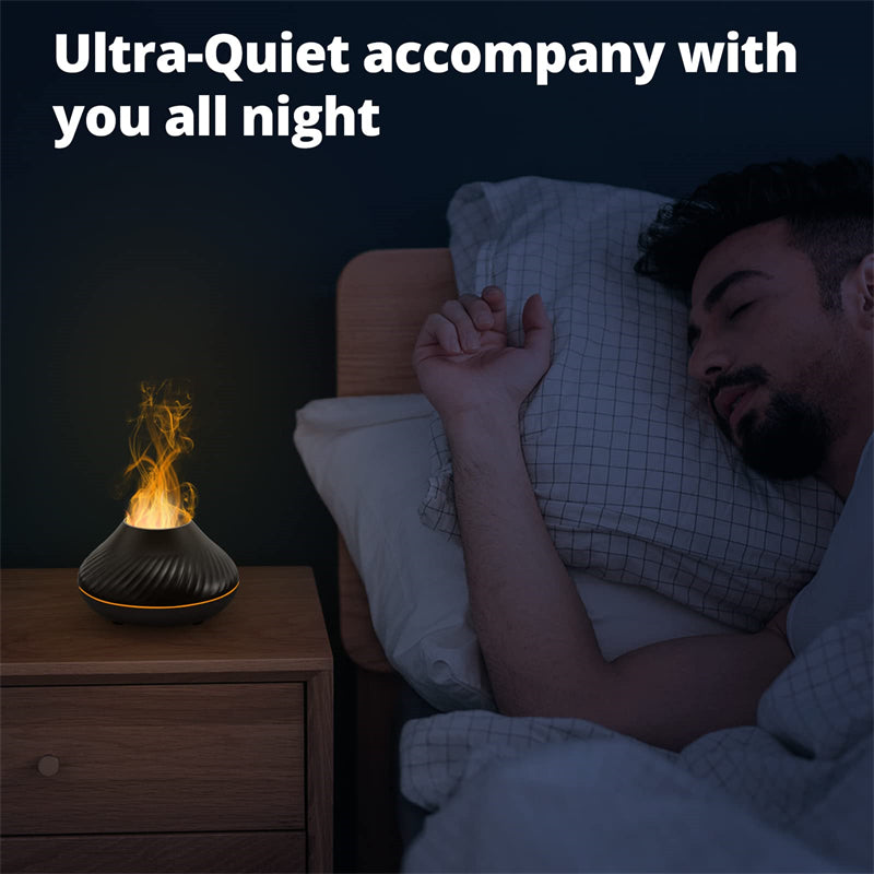 New Volcanic Flame Aroma Diffuser Essential Oil Lamp 130Ml USB Portable Air Humidifier with Color Night Light Mist Maker Fogger LED Light