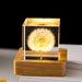 LED Night Light Flower Crystal Ball Children Night Lamp with Woodern Base Bedroom Ambient Light Creative Gift Night Light
