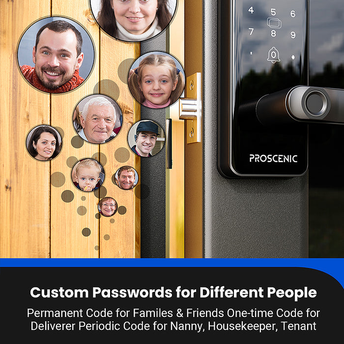 [US Direct]  L40 Smart Door Bluetooth Lock Fingerprint/App Password Key IC Card Unlock Intelligent Anti-Theft Door Lock IP54 Home Lock Work with Alexa Google Assistant