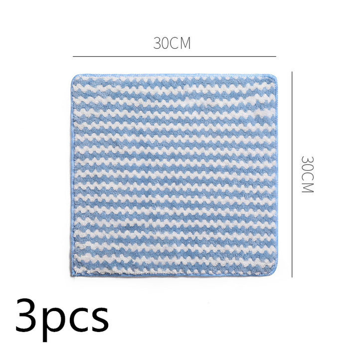 Kitchen Cleaning Rag Coral Fleece Dish Washing Cloth Super Absorbent Scouring Pad Dry and Wet Kitchen Cleaning Towels Lazy Cleaning Supplies