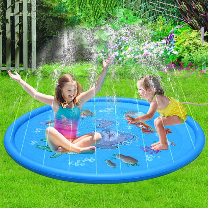 100CM Outdoor Inflatable Water Splash Play Pool Playing Sprinkler Mat Yard Family Funny Kids Toys