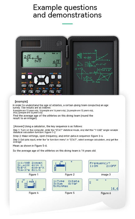 2 in 1 Foldable Scientific Calculators Handwriting Tablet Learning Function Calculator Foldable Desk Scientific Calculators