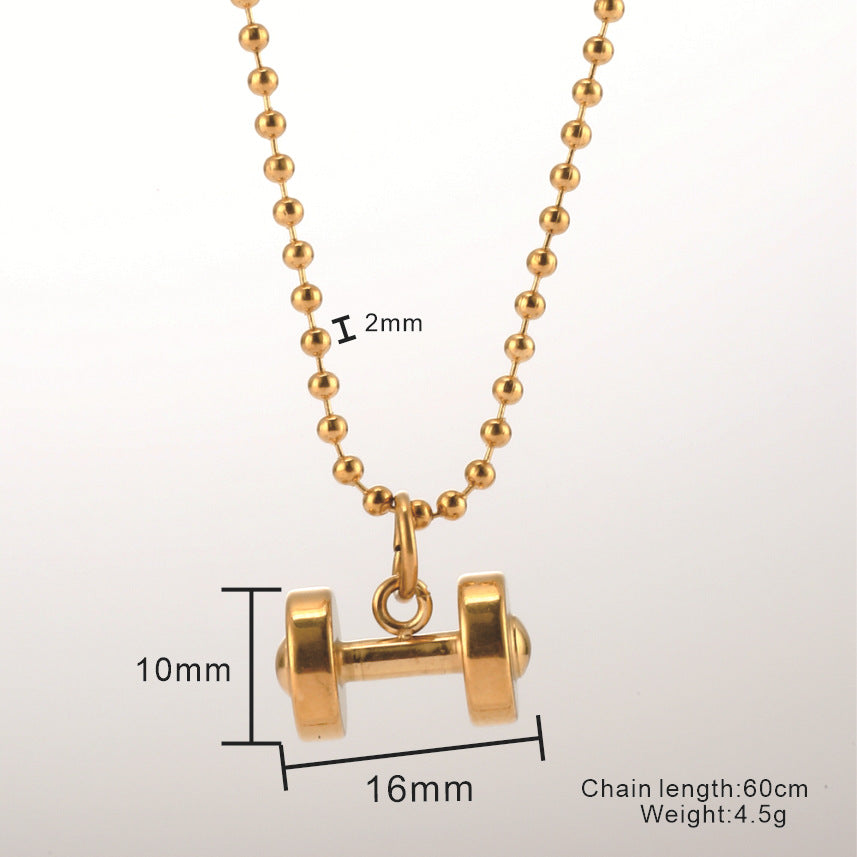 Single Piece Dumbbell Necklace Key Body Pendant Fashion