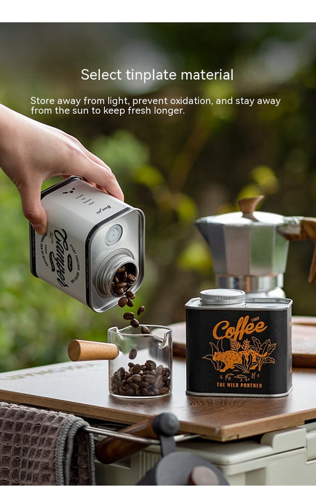 Coffee Bean Sealed Cans Outdoor Camping Tinplate Box Food Grade Packaging Storage Fresh-Keeping Breathing Iron Cans