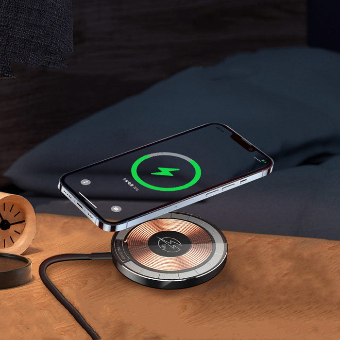 Transparent Magnetic Wireless Charger Phone Electrical Desktop round Fast