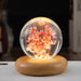 LED Night Light Flower Crystal Ball Children Night Lamp with Woodern Base Bedroom Ambient Light Creative Gift Night Light