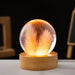 LED Night Light Flower Crystal Ball Children Night Lamp with Woodern Base Bedroom Ambient Light Creative Gift Night Light