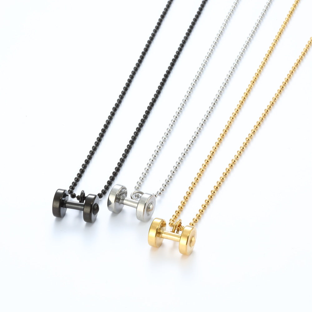 Single Piece Dumbbell Necklace Key Body Pendant Fashion