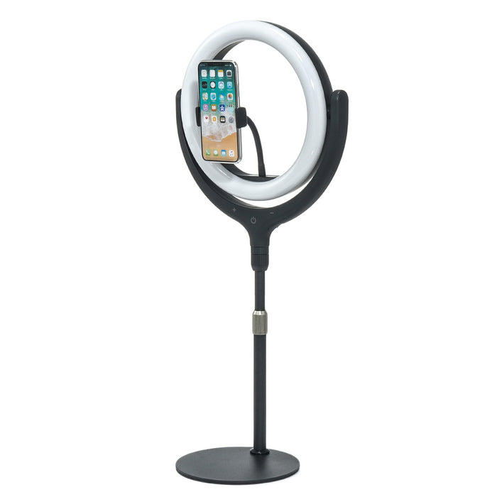 12" Dimmable Desktop Selfie LED Ring Light Stand Phone Holder Makeup Live Vedio