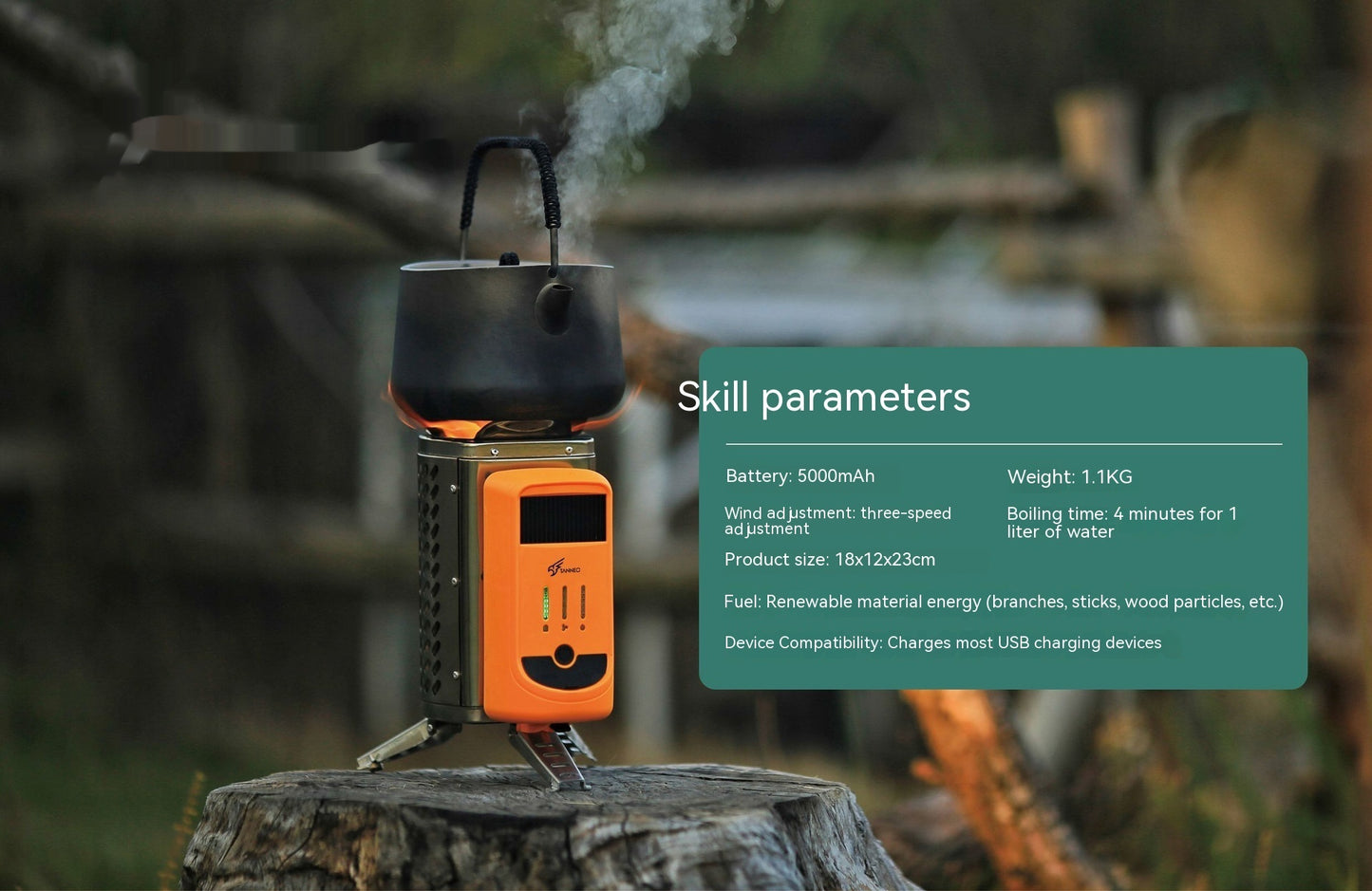 Bird Detection Thermal Power Generation Folding Camping Stove