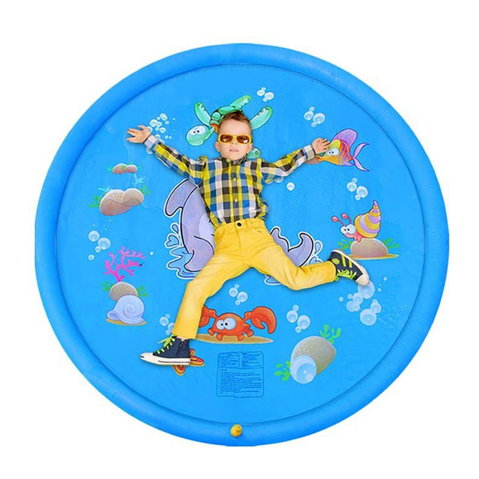 100CM Outdoor Inflatable Water Splash Play Pool Playing Sprinkler Mat Yard Family Funny Kids Toys