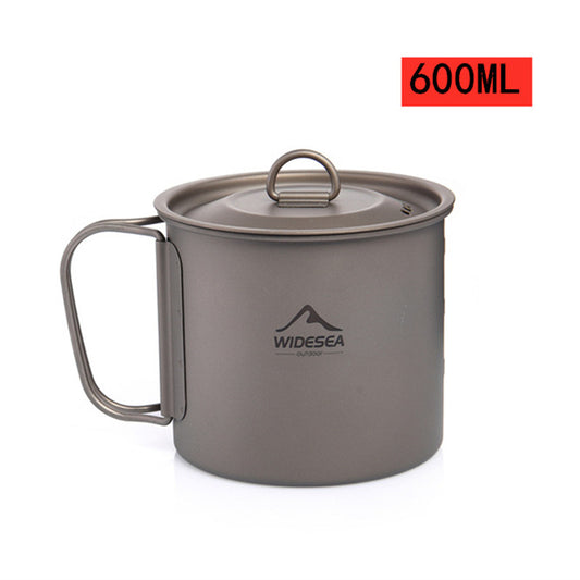 Pure Titanium Outdoor Coffee Cup with Lid Lightweight and Easy to Store Camping Tableware