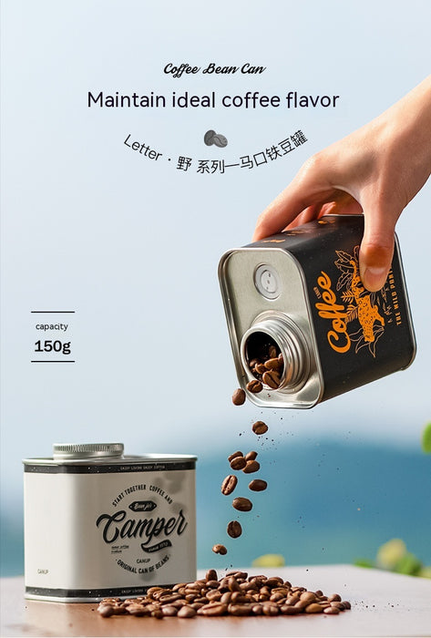Coffee Bean Sealed Cans Outdoor Camping Tinplate Box Food Grade Packaging Storage Fresh-Keeping Breathing Iron Cans