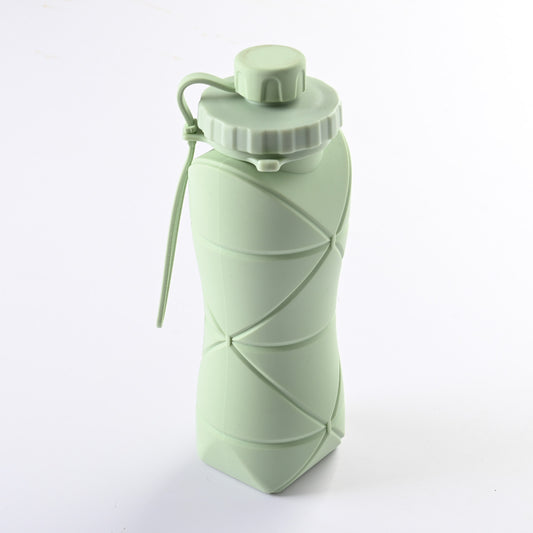 600Ml Folding Silicone Water Bottle Sports Water Bottle Outdoor Travel Portable Water Cup Running Riding Camping Hiking Kettle