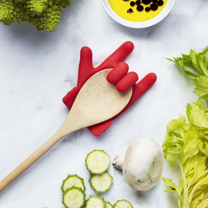 Prevent Overflow Practical Kitchen Gadgets Finger Shaped Pot Covers Anti-Overflow Lifting Soup Spoon Shelf Holder Spoon Rests