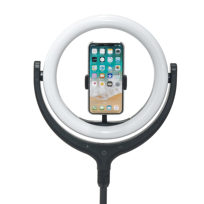 12" Dimmable Desktop Selfie LED Ring Light Stand Phone Holder Makeup Live Vedio
