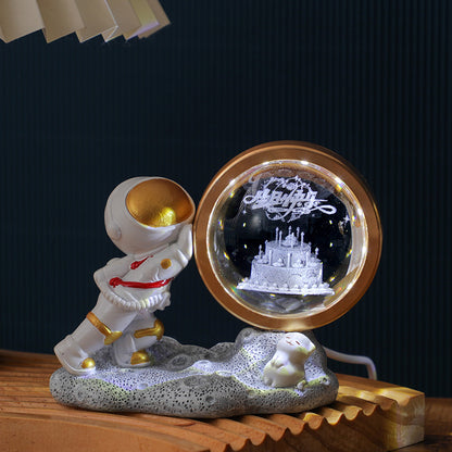 Astronaut Small Night Lamp 3D Inner Carving