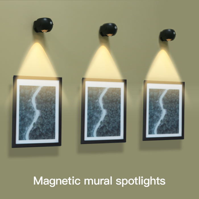 Adjustable Angle Human Sensing Light, Wireless Sunset Light, Indoor Spotlight, Corridor, Living Room Wall Light, Rechargeable and Installed Dry Battery