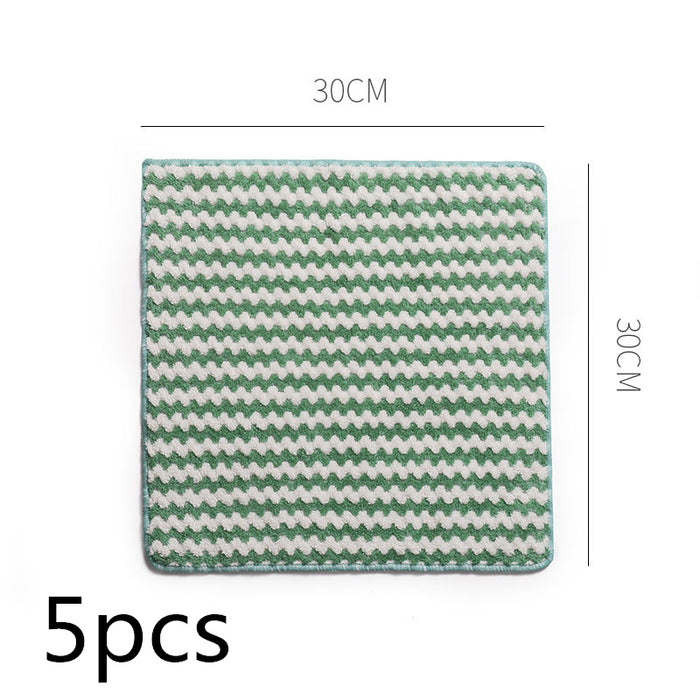 Kitchen Cleaning Rag Coral Fleece Dish Washing Cloth Super Absorbent Scouring Pad Dry and Wet Kitchen Cleaning Towels Lazy Cleaning Supplies