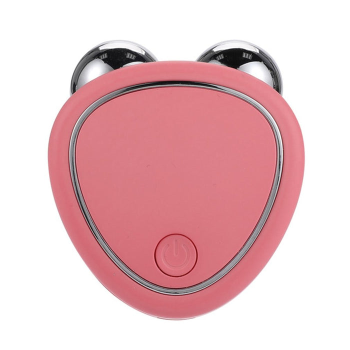 Portable Facial Micro-Current Beauty Instrument for Lifting Thinning and Reducing Edema with Double Roller Massager