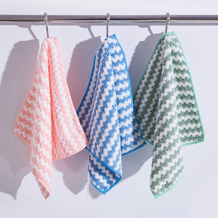 Kitchen Cleaning Rag Coral Fleece Dish Washing Cloth Super Absorbent Scouring Pad Dry and Wet Kitchen Cleaning Towels Lazy Cleaning Supplies
