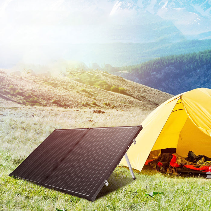 [US Direct] ATEM POWER VASPFOLD-FLES-2R-AP 160W Portable Monocrystalline without Glass Solar Panel Equipped with 20A MPPT Controller Suitable for RV Camping