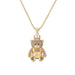 Fashion Hollowed-Out Full Zircon Leopard Head Pendant Necklace