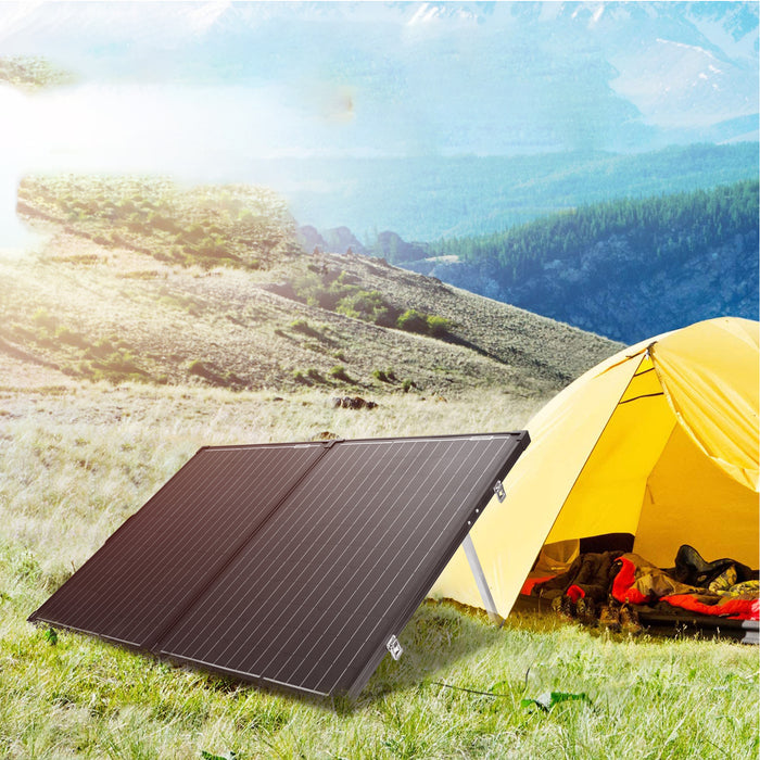 [US Direct] ATEM POWER AP-FOLD-FLES 200W Monocrystalline Solar Panel without Glass Portable Solar Suitcase Equipped with 20A MPPT Controller for 12V Batteries RV Camping Power