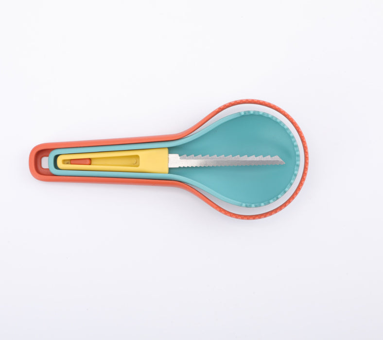 Fruit Digger Foldable Three-Piece Melon and Fruit Separator Pumpkin Carver to Take the Meat Platter Tool Fruit Digger