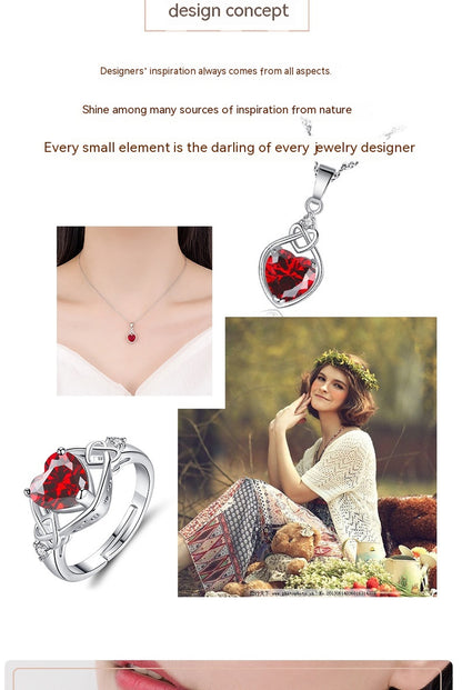 Heart-Shaped Ruby Jewelry Suit