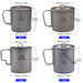 Pure Titanium Outdoor Coffee Cup with Lid Lightweight and Easy to Store Camping Tableware
