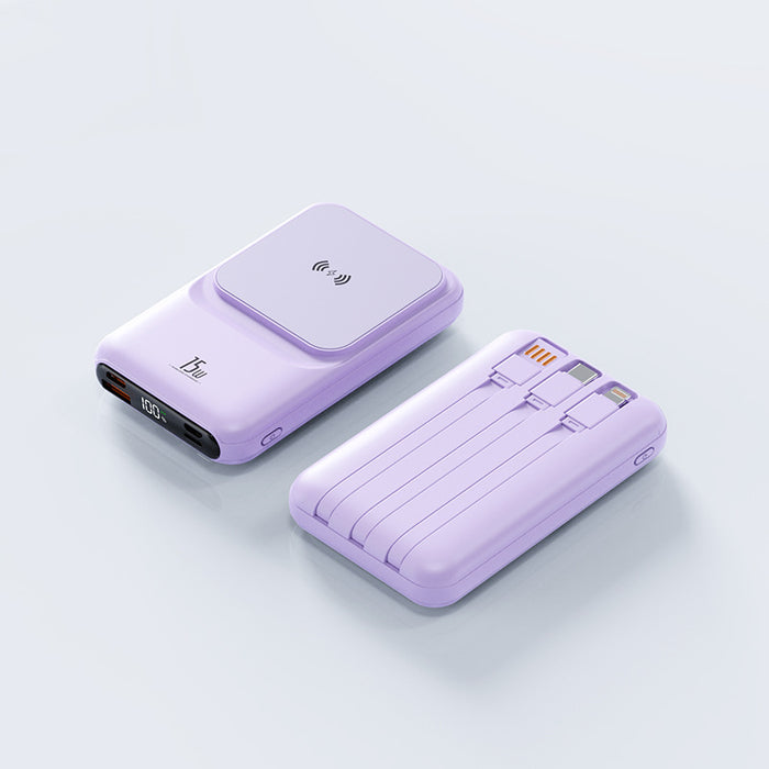 Magnetic Wireless Charger Power Bank with Cable Super Fast Charge Mobile Power 10000 MA