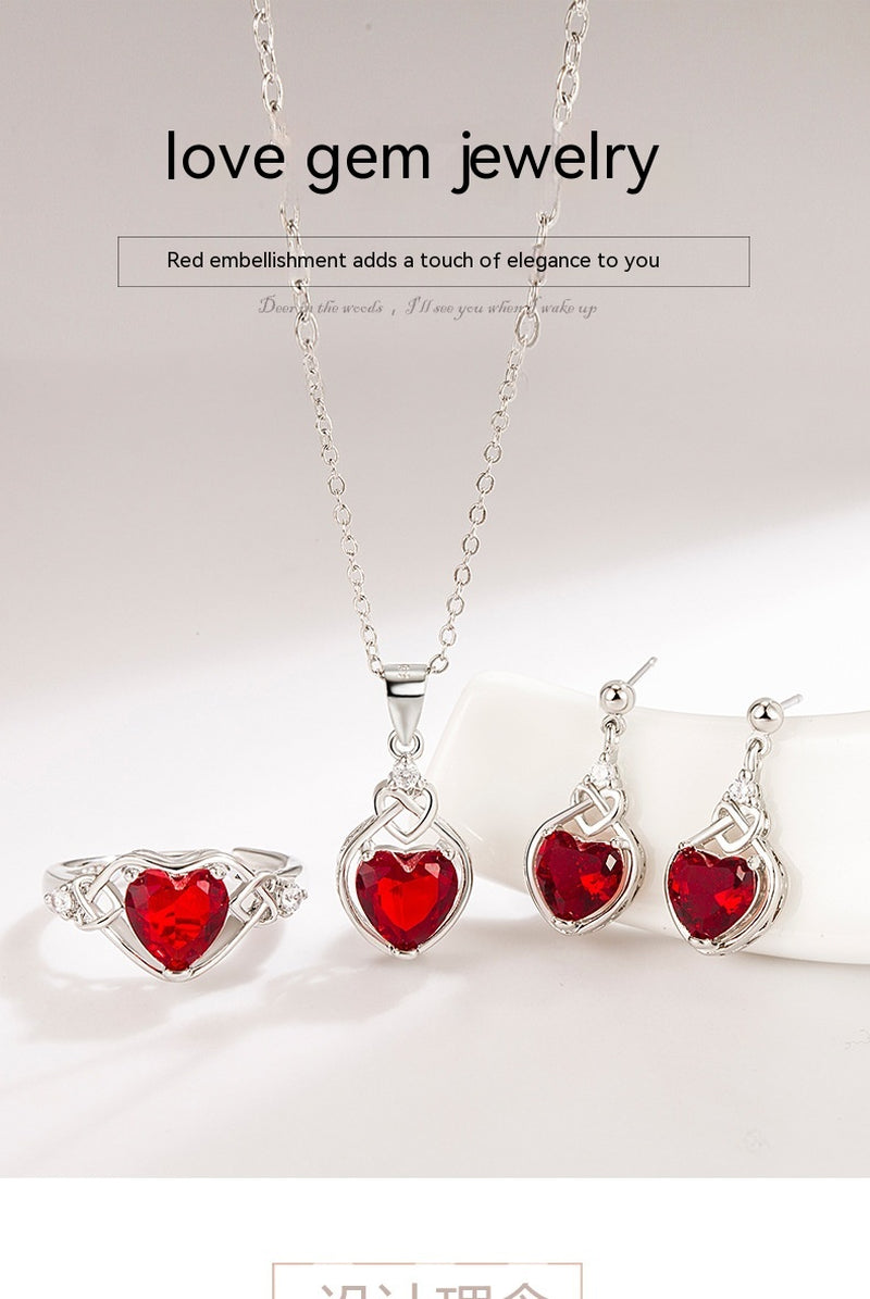 Heart-Shaped Ruby Jewelry Suit