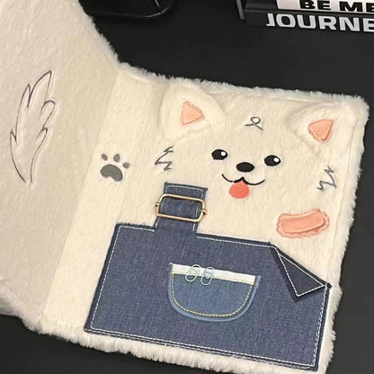 Cute Denim Plush Samoyed Puppy Album