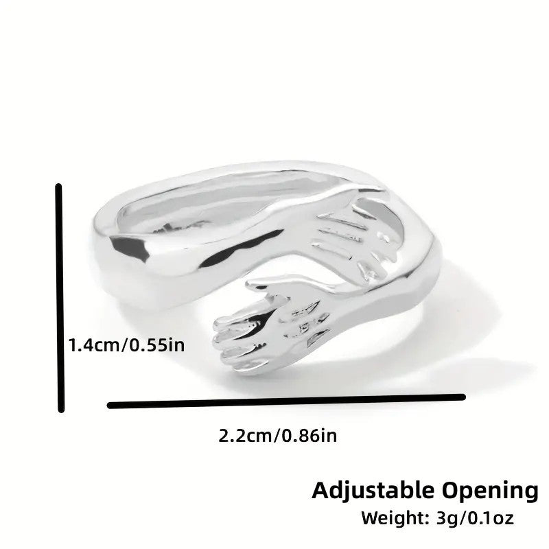 Simple Fashion Special-Interest Embrace Hands Hug Ring