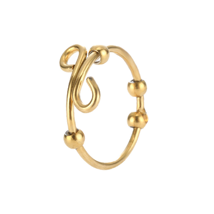 Adjustable Breathing Necklace and Breathing Ring Relieve Pressure Ornament Stainless Steel Decompression Jewelry