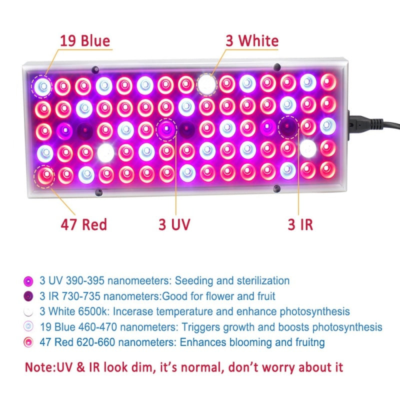 LED Plant Supplement Light for Growing Seedlings in Greenhouses