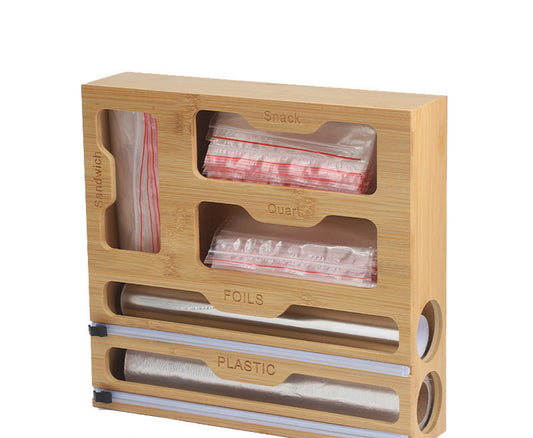 Bamboo Plastic Wrap Creative Kitchen Food Freshness Protection Package Cutting Drawer Storage Box