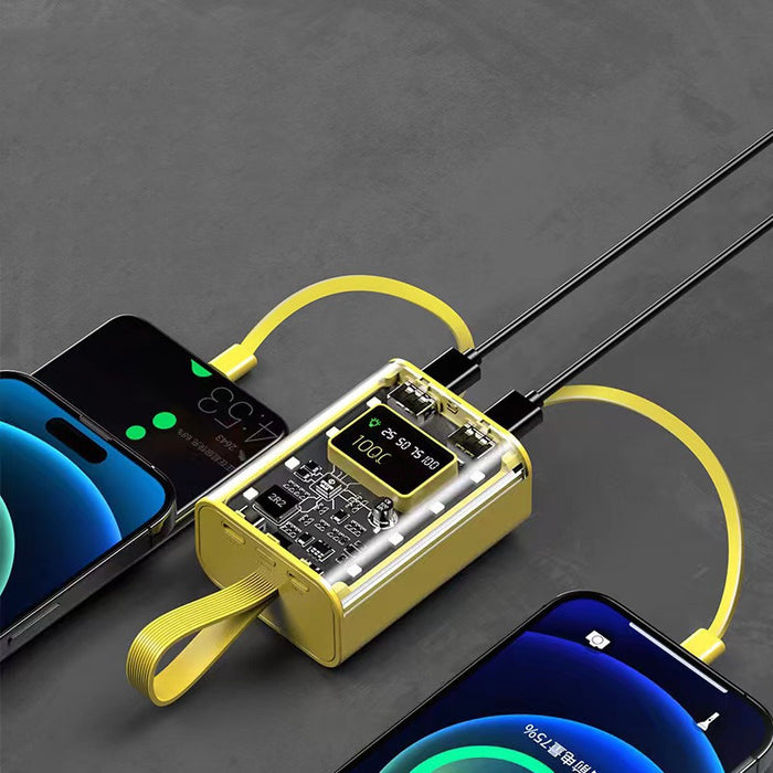 Intelligent Digital Display Transparent Model Rechargeable Battery with Its Own Line