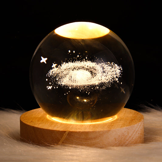 Luminous Starry Sky and Planets Moon Moon Crystal Ball Small Night Lamp Projection Ambience Light Creative Gift New Strange Gift