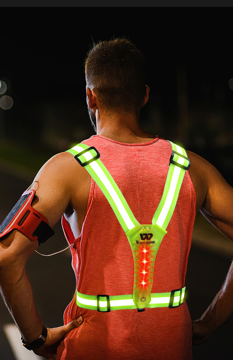 Outdoor Night Run Reflective Vest Riding Warning Light