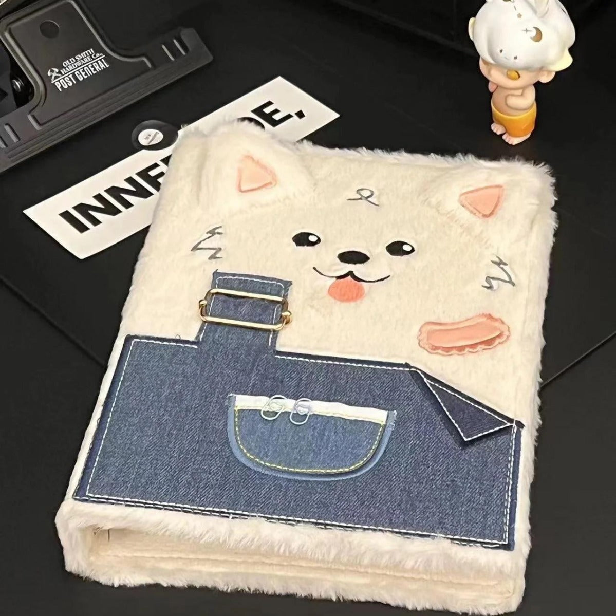 Cute Denim Plush Samoyed Puppy Album