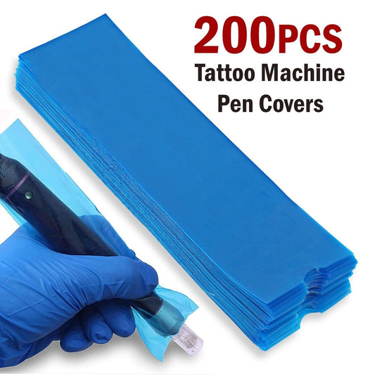 Tattoo Pen Covers 200PCS Machine Pen Sleeves Plastic Bag Covers for Machine Pen