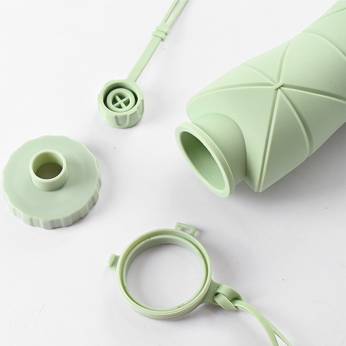 600Ml Folding Silicone Water Bottle Sports Water Bottle Outdoor Travel Portable Water Cup Running Riding Camping Hiking Kettle
