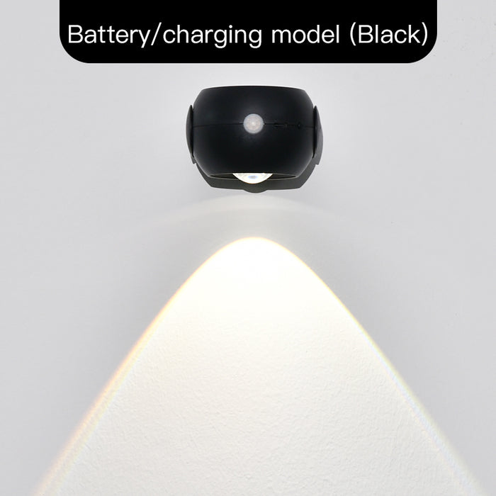 Adjustable Angle Human Sensing Light, Wireless Sunset Light, Indoor Spotlight, Corridor, Living Room Wall Light, Rechargeable and Installed Dry Battery