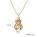 Fashion Hollowed-Out Full Zircon Leopard Head Pendant Necklace