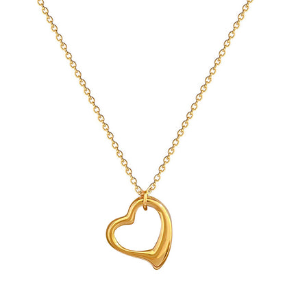 Simple Bracelet Love Heart Furnace Real Gold Cold Necklace Female Ins