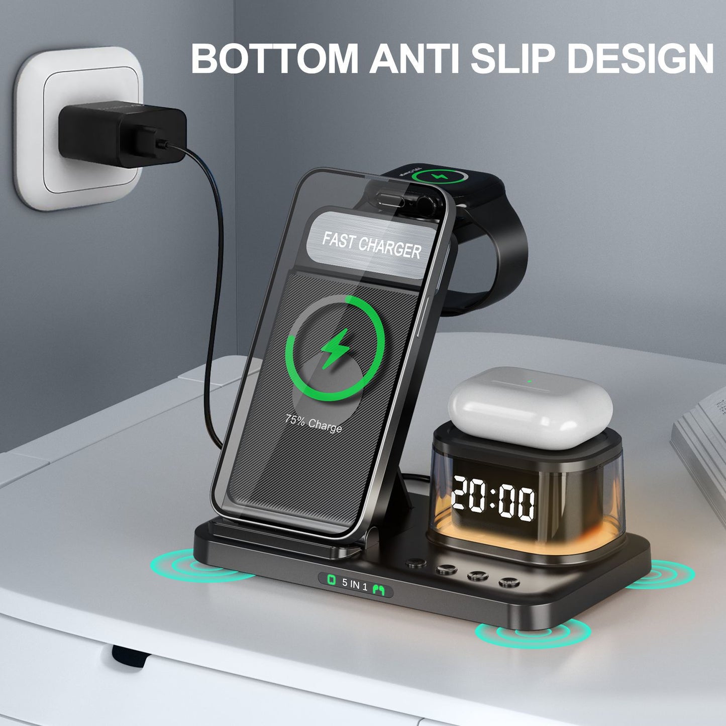 Creative Wireless Charging Three-In-One Folding Bracket