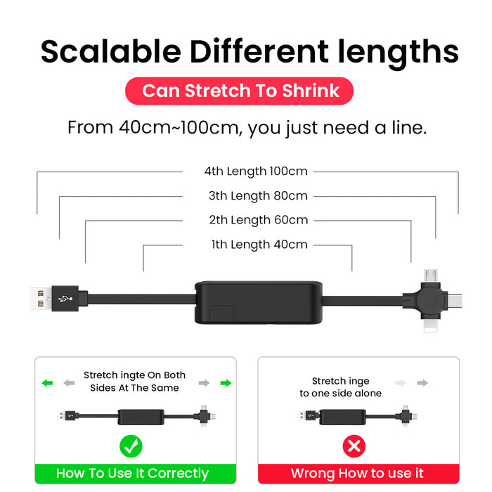 4 in 1 Retractable USB Cable Creative Macaron Type C Micro Cable for I Phone with Phone Stand Charging Data Cable Line Storage Box